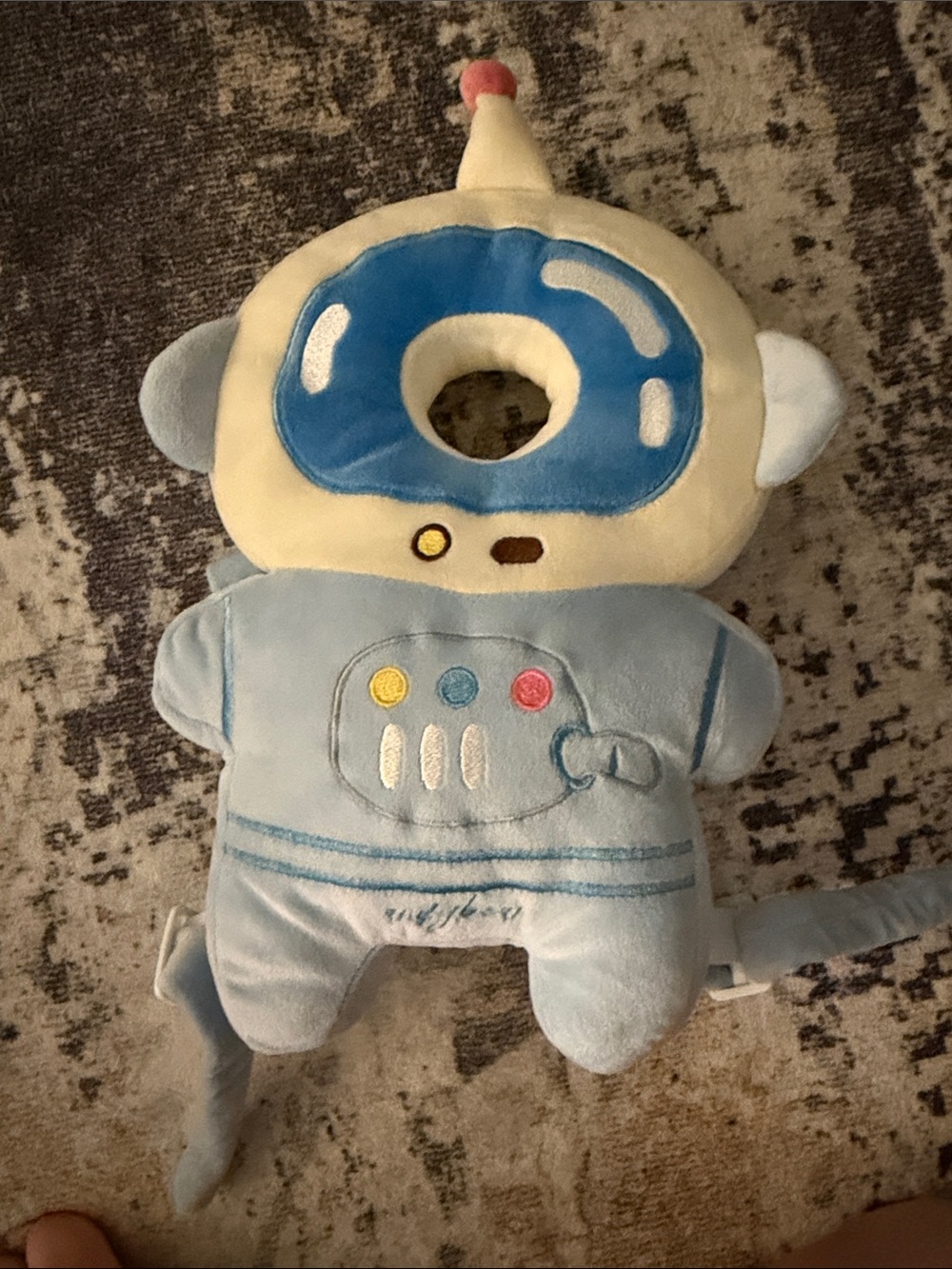 Plush Space Robot Baby Head Protector - Light Blue
